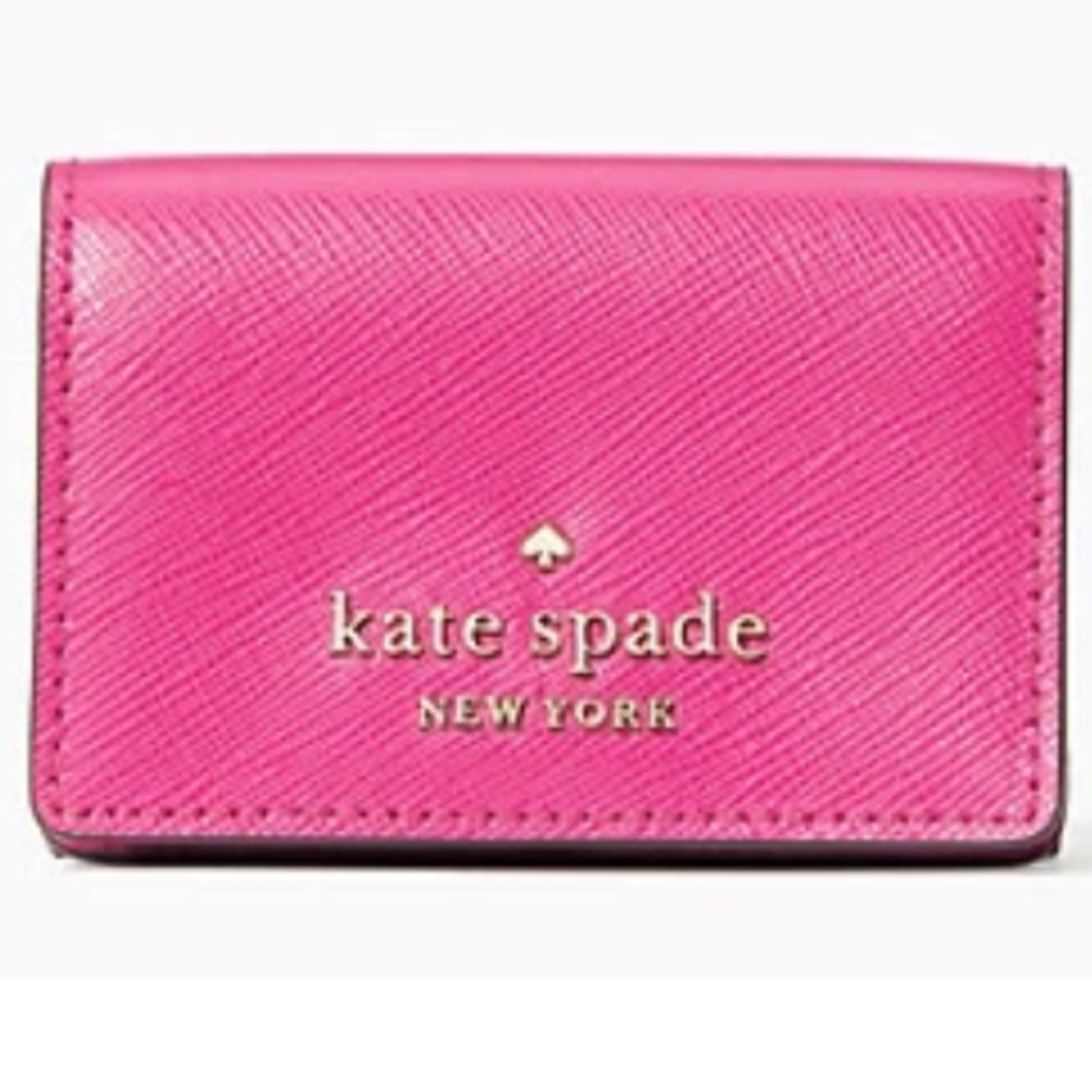 Kate Spade New York  Staci micro tri fold pink leather wallet
